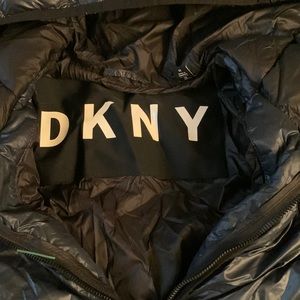 Dkny Winter Coat.Green/Blue tint/NYLON OUTSIDE. Fitted wrists .